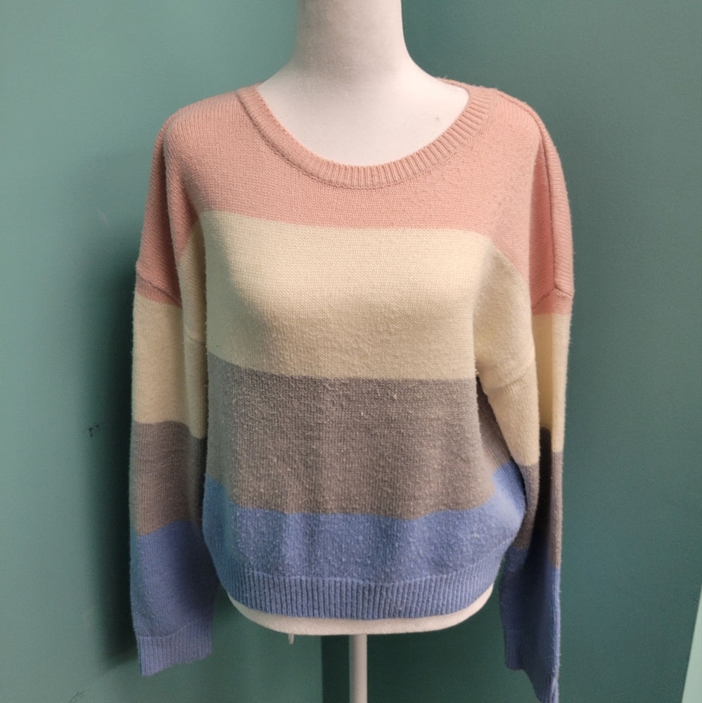 Ice Cream Pastel Striped Sweater (M)